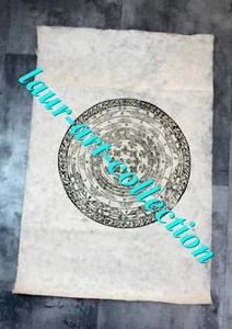 GRAVURE A ENCRE DE CHINE SUR PAPIER JAPON, DE RIZ, WASHI DIVINITE HINDOU D:35cm - Picture 1 of 1