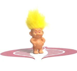Mini Troll Doll Action Figure Yellow Hair 1.5" Creata 1992 #1 - Picture 1 of 1