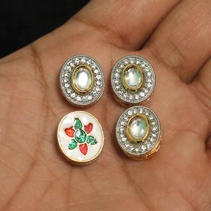 4 Stück, 14 x 16 mm, Kundan Verbinder golden - Bild 1 von 8