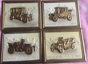 VINTAGE AUTOPLAKETTEN 4 AUTOS IDEAL FÜR ALLE, DIE AUTOS LIEBEN.   - Bild 1 von 6