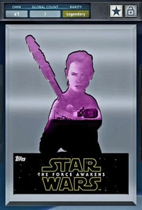 Topps Star Wars Digital Card Trader Legendary 2016 TFA: Die Cut Silver REY 2cc - Picture 1 of 4