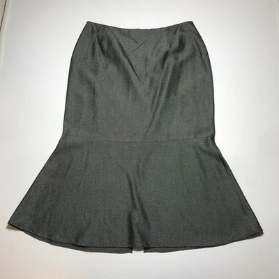 Ashley Stewart Skirt Womens 18W Grey Woven Fishtail Hem Peplum Luxe High-Rise - Image 1 of 4