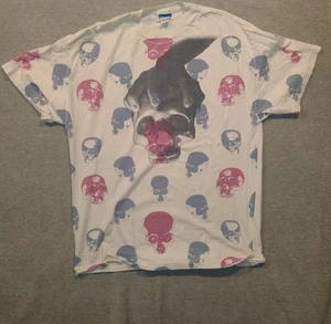 A Freeze weißes Herren-T-Shirt mit bunten Totenköpfen Größe 2X - Bild 1 von 5