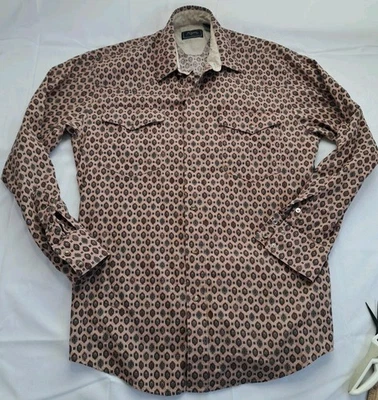Camisa De Colección Roper Pearl Snap Para Hombres Vaquero Occidental Herraduras Todo Med Paisley Foto 1 de 4