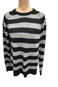 Vintage Billabong Rundhalsausschnitt schwarz & grau gestreift Damen Pullover seitliches Logo Gr. M - Bild 1 von 10