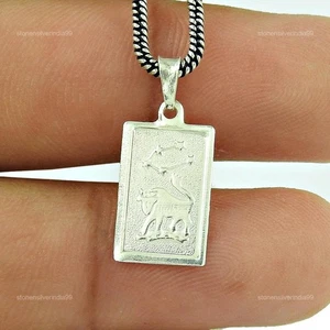 Pendant Zodiac 925 Solid Sterling Silver Handmade Indian Jewelry T7 - Picture 1 of 4