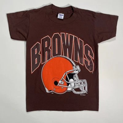 Camiseta De Colección Años 90 NFL Cleveland Browns Trench NY Marrón Talla Pequeña Foto 1 de 4