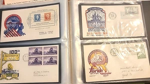 140+ CACHETCRAFT FIRST DAY 1940'S  COVERS IN ELBE COVER ALBUM (RED) - Picture 1 of 6