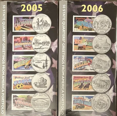 2005 & 2006 “50 state quarters and stamps” Greetings from America Set - Image 1 of 3