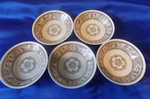 Wedgwood Florentiner BRAUN Drache kleine Obstschalen / Schalen x 4 + Zuckerdose - Bild 1 von 6