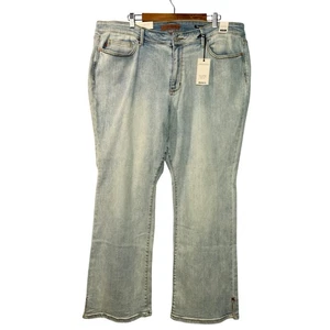 Judy Blue Jeans ÜBERGRÖSSE 22W Bootcut Seitenschlitz Saum helle Waschung JB82552LT NEU - Bild 1 von 8