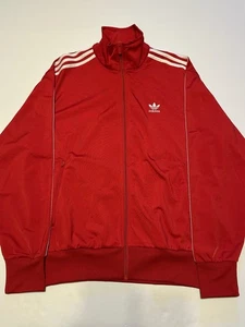 Adidas Originals Men's Size Medium Red Track Jacket Embroidered Logo Full Zip - Picture 1 of 8