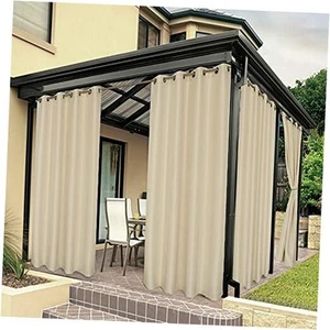Waterproof Outdoor Curtains for Patio, Premium Thick Privacy Weatherproof - Picture 1 of 7