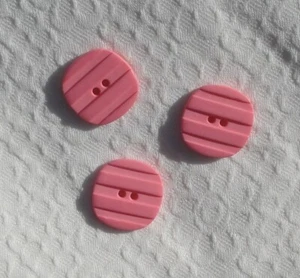 Pink MCM Mod Squared Two-Hole Sew-Through Buttons 1" Set of 3 - Picture 1 of 3