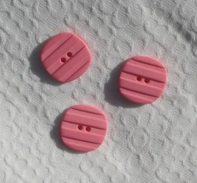 Pink MCM Mod Squared Two-Hole Sew-Through Buttons 1" Set of 3 - Image 1 of 3