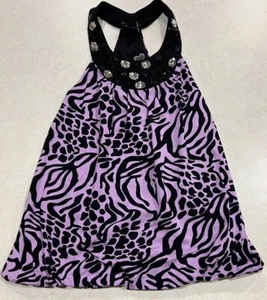 Flowers By Zoe New Zebra Rhinestone Jewels Top Girls Size 5 - Picture 1 of 7