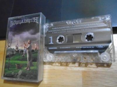 RARE OOP Megadeth CASSETTE TAPE Youthanasia thrash metallica Marty Friedman 1994 - Image 1 of 2