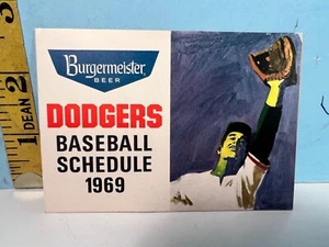 1969 Los Angeles Dodgers Baseball Schedule Burgermeister Beer - Picture 1 of 3