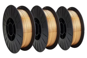 ER70S-6 Copper Coated MIG General Use Welding Wire 11 Lb x 0.035" (3 SPOOLS) - Picture 1 of 6
