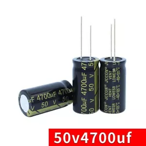 Condensatori elettrolitici radiali 50 V 4700uF ESR BASSI ±20% 105°C PCB 18x35 mm - Foto 1 di 5