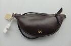 Michael Kors Reversible Leather Fanny Pack, Belt Bag, Crossbody, S/m, Brown