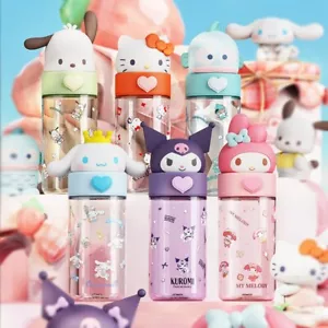 1 PCs 500ml Kawaii Sanrio Dolls Transparent Cup Cartoon Hello Kitty Cinnamoroll - Picture 1 of 11