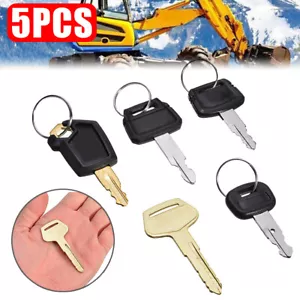 5Pcs Excavator Keys Caterpillar Hitachi Kobelco Komatsu Kubota Dozer Set - Picture 1 of 11