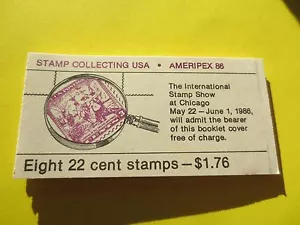 22 Cent Stamp Booklet Unexploded Scott #BK153 "Ameripex 86" Mint Chicago Show - Picture 1 of 2