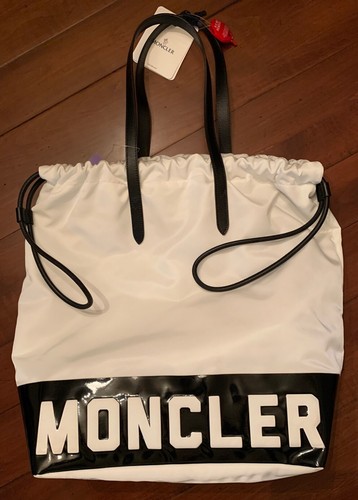 Borsa a secchiello grande Moncler bianca bianca nuova