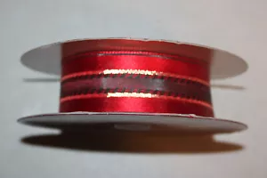 Kirland Wire Edged Ribbon Holiday Stripe Design,17 yards, 1.5" wide,partial roll - Picture 1 of 5