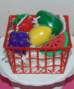 Super Cute Fruit Basket with 5 Fruit Scented lip glosses - Picture 1 of 3