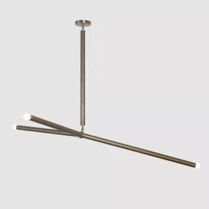 Lámpara de araña colgante Sputnik de 3 brazos de techo de latón de mediados de siglo - Imagen 1 de 5