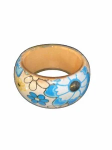 Amazing Lucite Plastic Resin Floral 70s Chunky Bangle Bracelet BoHo  Hippie  - Picture 1 of 7