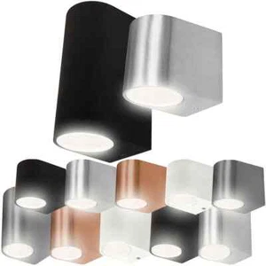 LED Außen Leuchte Wand Garten Lampe Grau Schwarz Kupfer Silber Weiß  IP44 GU10 - Bild 1 von 16