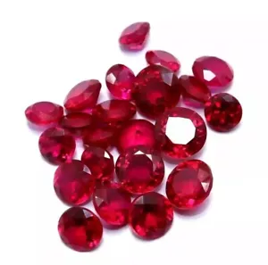 Red Ruby Natural 151 Ct+ 15 Piece Round Cut Faceted Certified Loose Gemstone Lot - Picture 1 of 5