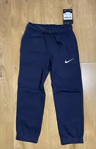 Nike Navy Fleece Club Jogging Bottoms Size 5/6 - Picture 1 of 3