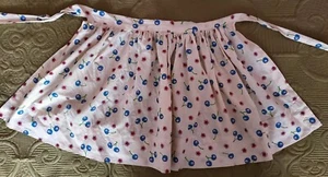 Retro Apron MCM Art Deco Vintage Kitchen Fruit Flower Print - Picture 1 of 6