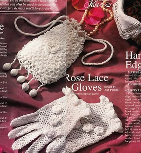 VIKTORIANISCHE irische Rose Geldbörse/Handschuhe/Kante/Häkelmuster NUR ANLEITUNG - Bild 1 von 1