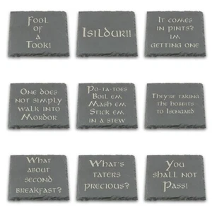 Lord of the Rings Coaster Quotes Laser Engraved Slate Coffee Tea Gift Novelty - Picture 1 of 14