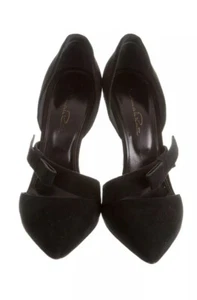 Oscar de la Renta Suede Pointed-toe Pumps Size 9 Est. retail $750.00 - Picture 1 of 9