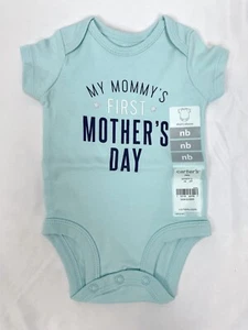 Carter's Newborn My Mommy’s First Mother’s Day Bodysuit Blue Short Sleeves - Picture 1 of 2