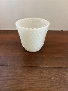 Vintage Milk Glass Hobnail Planter Vase Bowl- Anchor Hocking FireKing-4.25 in - Picture 1 of 5