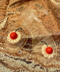 Geli Jelly  Sandal Cherry Red Katy Perry Women 8 Unique Pop Eclectic Novelty - Picture 1 of 6