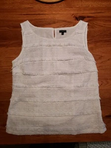 Talbots Fransen weiß Tank Bluse Größe 10 - Bild 1 von 5
