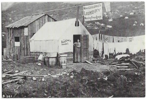 Gold Rush Stampede Laundry Tent Photo Postcard Klondike Canada - Picture 1 of 2