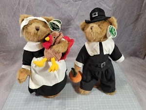 Bearington Bears Marshal Mayflower Gabby & Gobbles Plush LOT 2 14” Thanksgiving - Picture 1 of 10