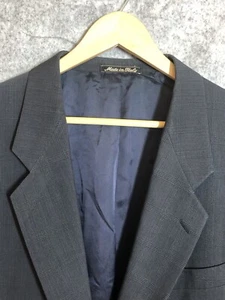 Georgio Armani Blazer Men 44R Blue Check 100% Wool Mani Sport Coat Jacket Italy - Picture 1 of 12