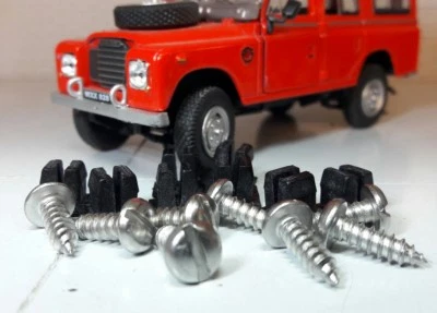 Land Rover Series 2a 3 Headlamp Front Wing Trim Screws & Plastic Nut Fitting Set - Image 1 of 2