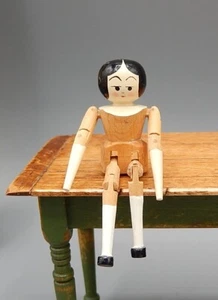 Vintage OOAK Eric Horne Articulated Peg Doll Artisan Dollhouse Miniature 1:12 - Picture 1 of 14
