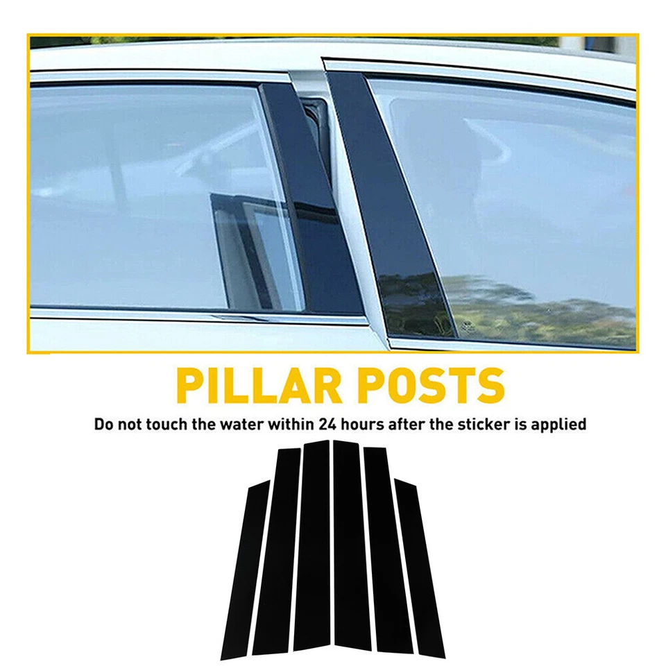 6X Postes de pilar negro brillante para puerta ventana cubierta apta para Honda CR-V 2007-2011 Foto 1 de 4